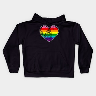 Original Gilbert Baker Gay Pride Flag  LGBT+ Heart Kids Hoodie